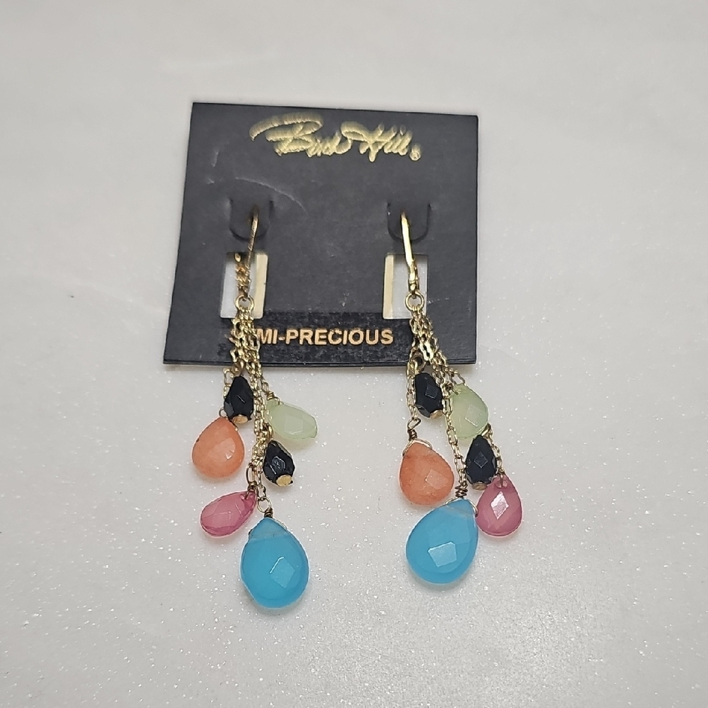 Birch Hill Vintage Semi-Precious Multi-Color Dangle Earrings